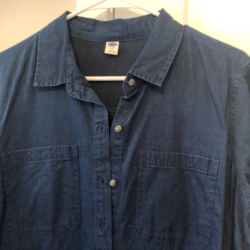 Dark blue chambray dress